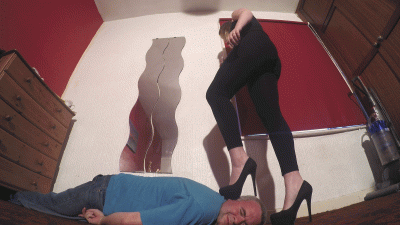 Sophie Standing On His Head With Her Really Hard Platform Shoes Floor Cam