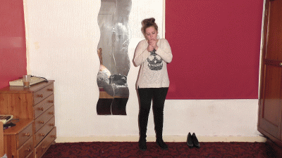 Sophie Dancing On His Head In Boots Whilst Smoking A Cigarette