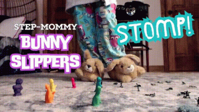 Step-Mommy Bunny Slippers Stomp