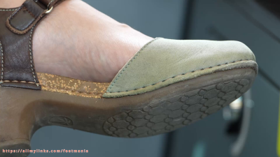 Candid Sandals And Feet Heel Close-Up, Candid Foot Fetish Admiration, Feet And Shoe Close-Up