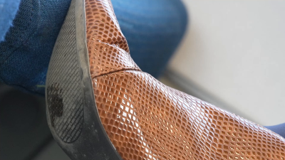Candid Very Sexy High Heel Boot, Crocodile Texture, Pointed And Dirty Soles Push Seat