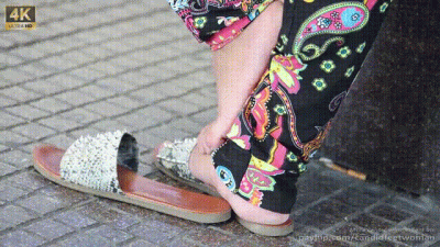 Candid Shoeplay And Shoe Off Moving Her Foot, Cute Baresoles