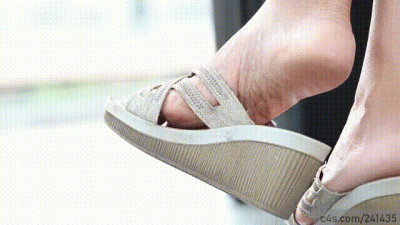 Sandal Dangling And Perfect Feet Soles Close-Up, Foot Fetish Watching