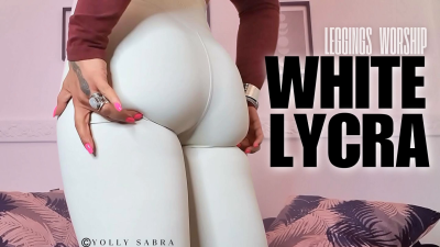 White Lycra Leggings Worship