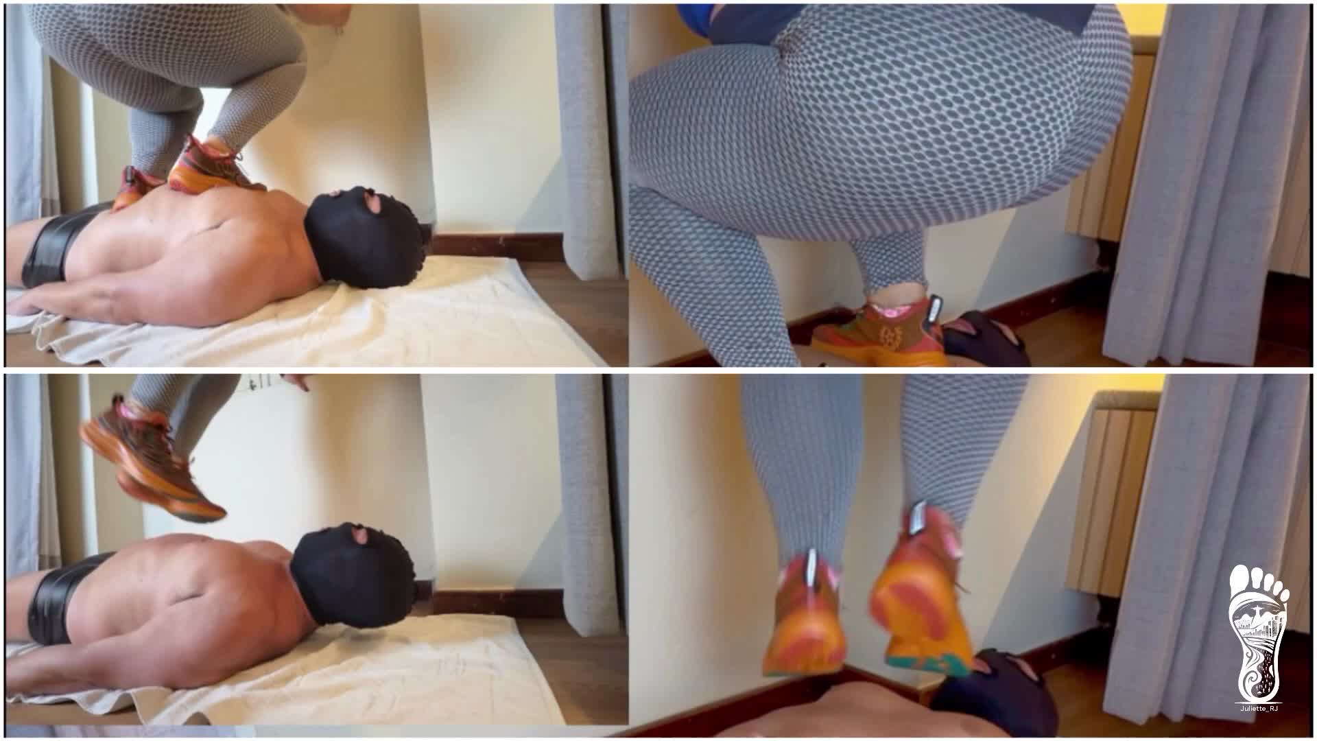 Juliette_Rj Working Out On Her Personal Human Step- Hard Trampling- Trampling- Foot Fetish- Body Jumping- Brazilian MILF- Trampling Queen- Sadistic Goddess- Human Stool- Human Step
