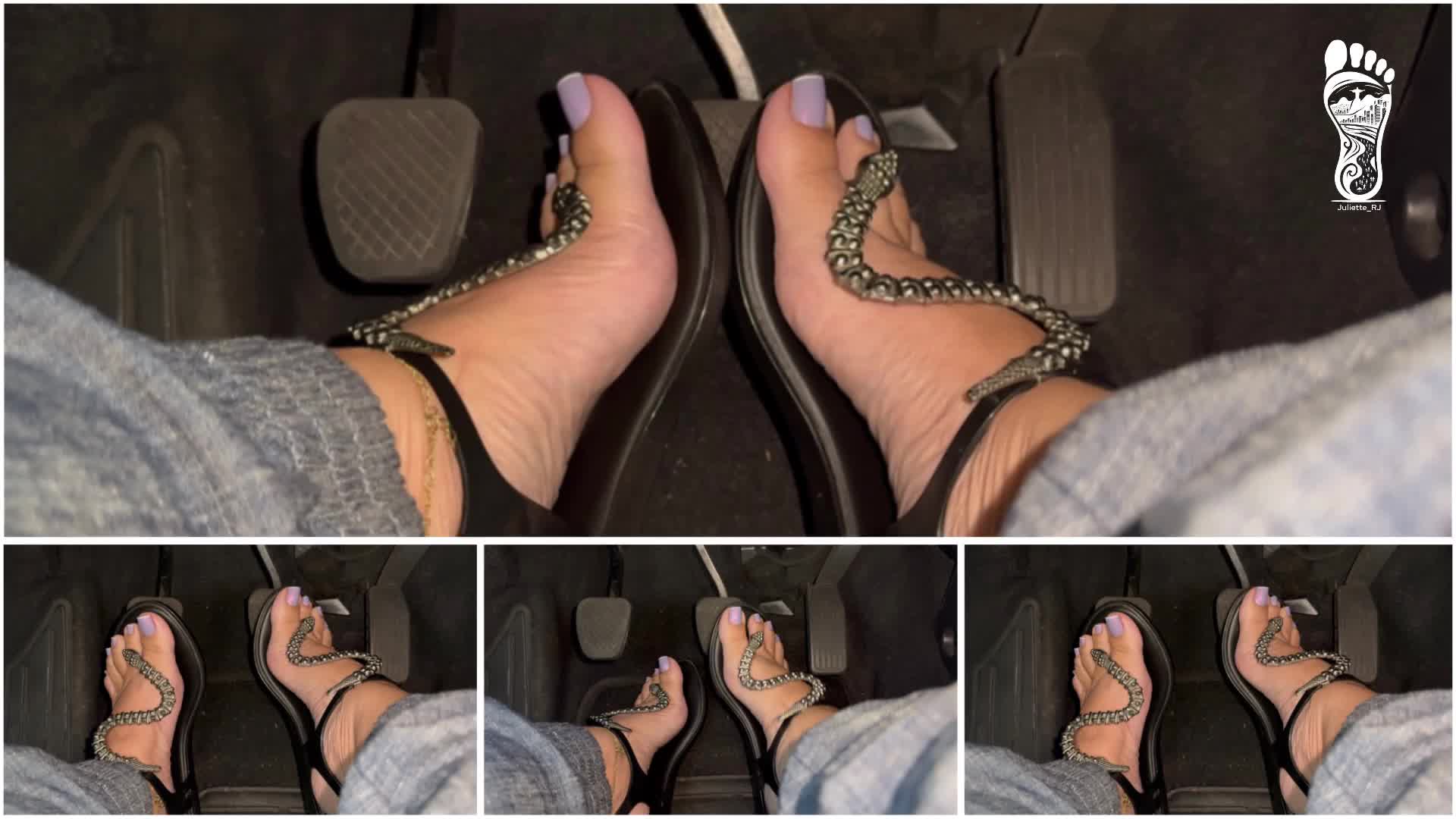 Juliette_Rj Driving In Lavender Nails And Melissa Flats- Real Life Driving- Pedal Pumping- BBW Legs- Revvig- Foot Fetish- Arched Feet- Driving- Brazilian Goddess- Melissa Flats- Lavender Nails- Real Life Driving