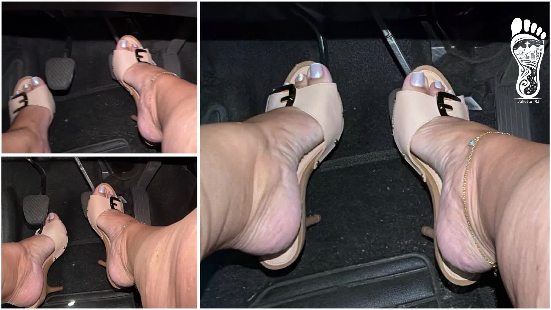 Juliette_Rj High Heels Mules Pumping The Pedals- Pedal Pumping- BBW Legs- Revvig- Foot Fetish- Arched Feet- Driving- Brazilian MILF- Pedal Gooning- Cum Control- Gooning- High Heels Mules