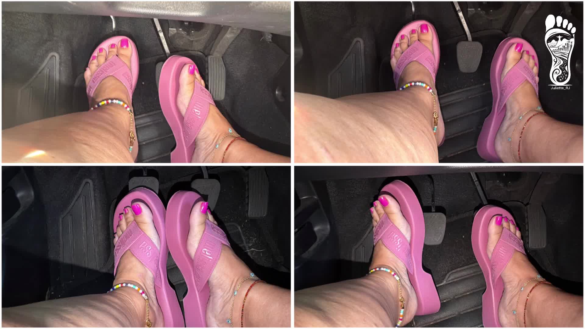 Juliette_Rj New Melissa Flip Flop Pedal Pumping- Pedal Pumping- BBW Legs- Revvig- Foot Fetish- Arched Feet- Driving- Brazilian MILF- Pedal Gooning- Cum Control- Gooning