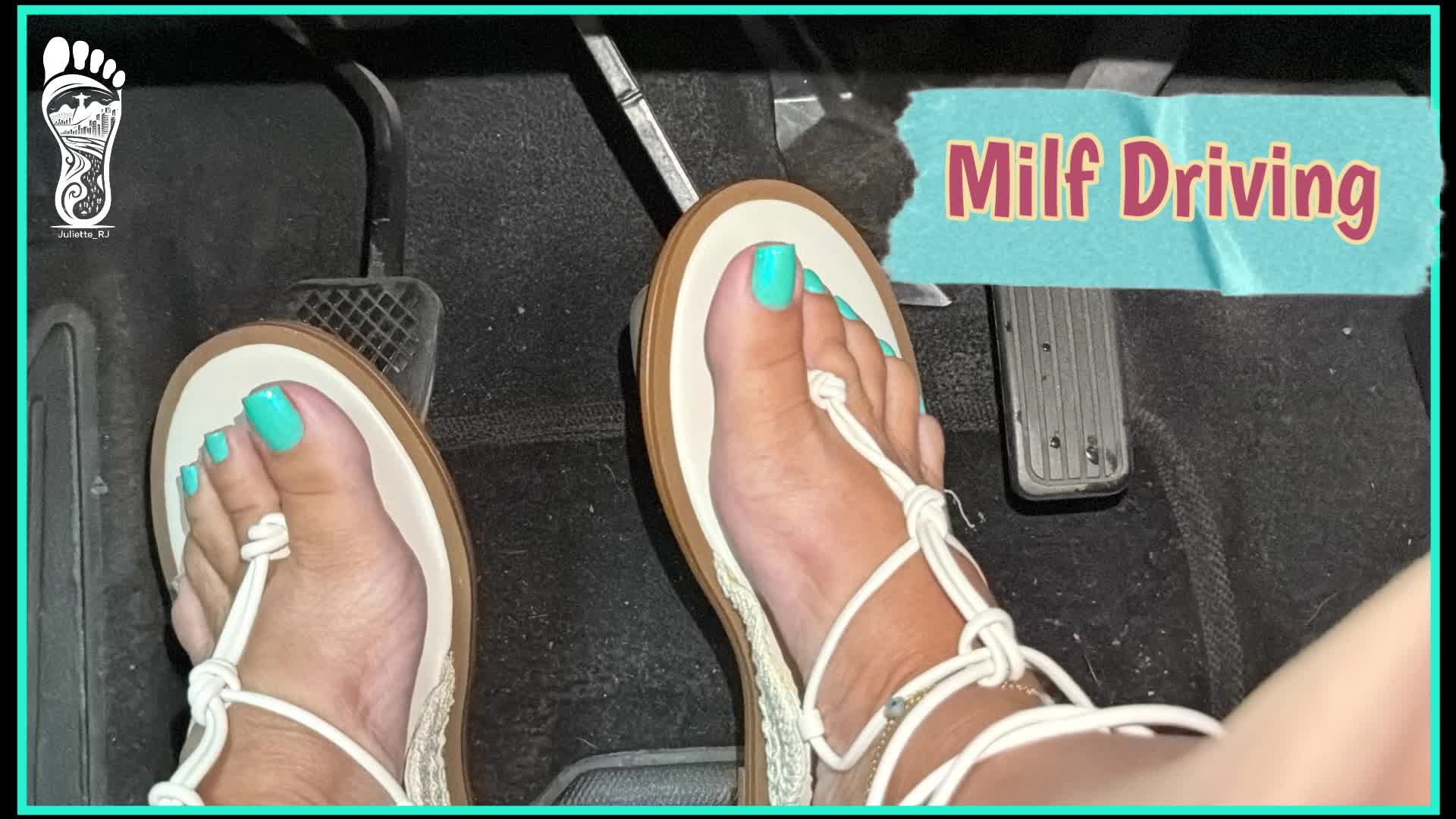 Juliette_Rj Driving Home With Tong Stripes Flats- Pedal Pumping- BBW Legs- Revvig- Foot Fetish- Arched Feet- Driving- Brazilian MILF- Hard Dick- Edging- Cum Countdown- Barefoot- Real Life Driving
