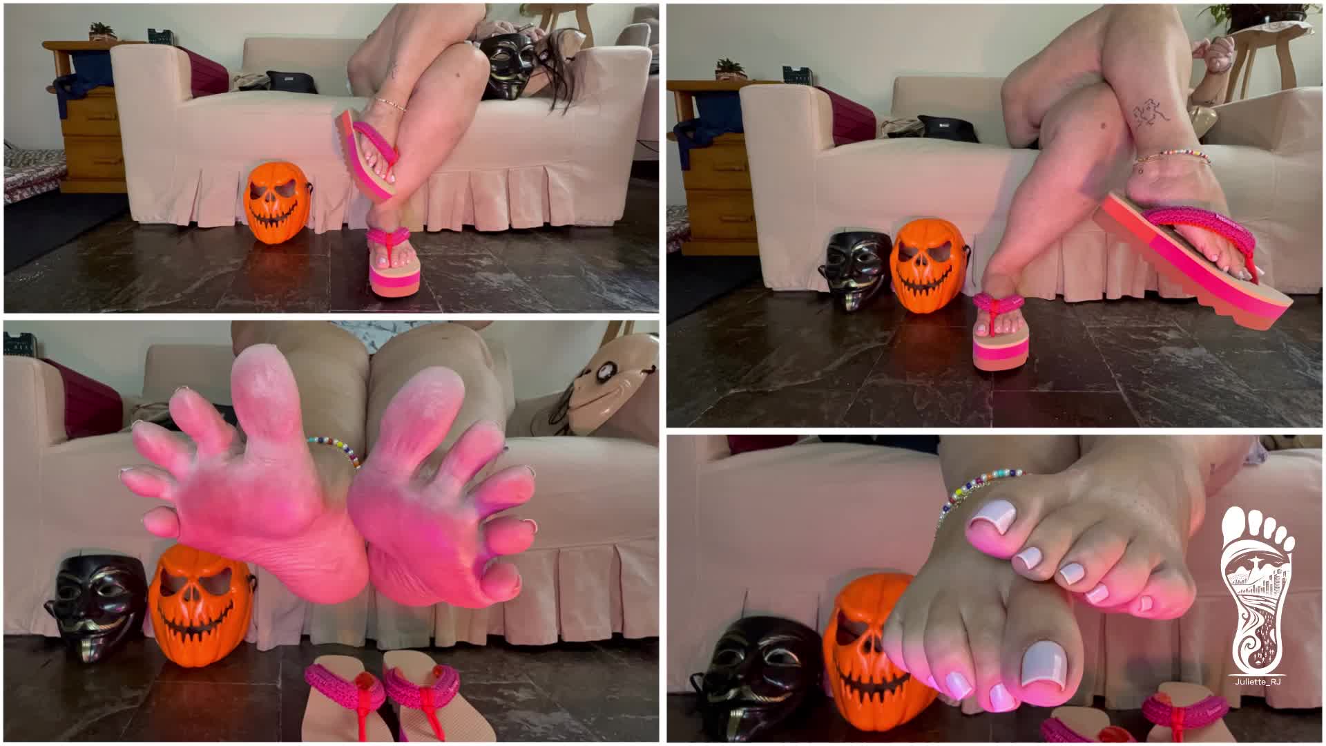 Juliette_Rj Making You Cum Befrore Halloween Party- JOI- Solo Female- Foot Fetish- Cum Countdown- Thick Legs- Big Ass- Brazilian Queen- BBW MILF- Feet JOI- Dangling