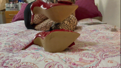 Juliette_Rj Alone On Halloween Night!- JOI Fishnet Stockings High Heels BBW Spandex Dress Thick Thighs Thick Legs Curves Big Boobs Feet Teasing Red High Heels