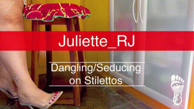 Juliette-Rj Dangling On Sexy Transparent Stiletto Shoes And Perfect Red Nails Dangling Red Nails BBW Thick Thighs BBW Legs Soles Foot Fetish