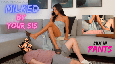 Step-Sister Foot Fetish Embarrassment II - Dangling And Foot Job Making Him Cum On His Pants (4K)