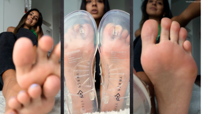 Clear Sandals JOI Goddess Enola