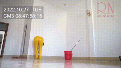 Naked Maid Cleans Office Space. Maid Without Panties. Hall Cam 1