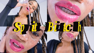 Spit Bitch- Ebony Femdom Goddess Rosie Reed Weak Slave Spit Fetish POV Tease