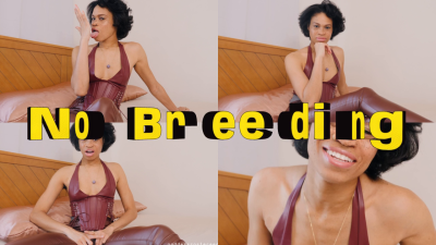 No Breeding: Ebony Femdom Goddess Rosie Reed White Boy CEI Humiliation Jerk Off Instruction