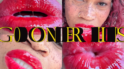 Gooner Lips- Ebony Femdom Goddess Rosie Reed Red Lipstick Fetish Gooner Encouragement Fetish Tease