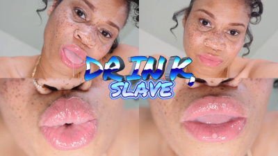 Drink, Slave- Ebony Femdom Goddess Rosie Reed Glossy Lips Spit Fetish Addiction Training