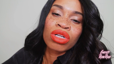 Lipstick Addicts Only- Ebony Goddess Rosie Reed Seduces Lipstick Addicts With Matte Red Lips
