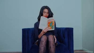Upskirt Loser Teasing- Ebony Femdom Goddess Rosie Reed Teases And Humiliates A Pervert Upskirt Loser With Stockings And Short Skirt