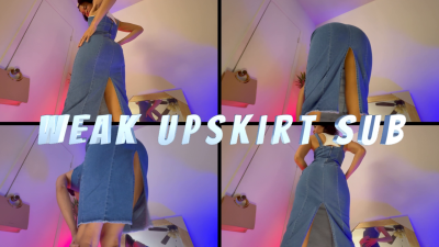 Weak Upskirt Sub- Ebony Femdom Goddess Rosie Reed Upskirt Weak Beta Male Panty Tease