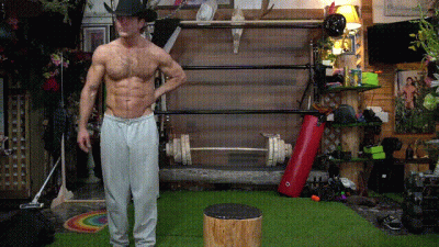 Jogging Pants And Silver Short Shorts Cum Blast