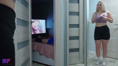 Stepdaughter With Big Tits Spies On Stepdad