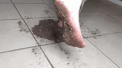Close Up Dirty Smushing And Sole Scrunching