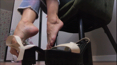 Shoeplay Closeup With Platform Open Shoes