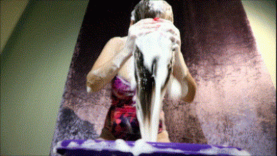 Washing And Rinsing Hair In A Bowl