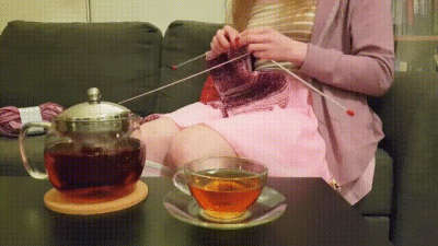 Cosy Pampers Piss While Knitting And Drinking Tea