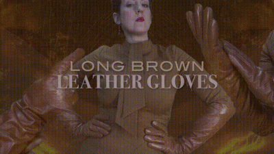 Long Brown Leather Gloves