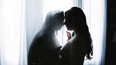 Artemis + Allie. Kissing Curtains