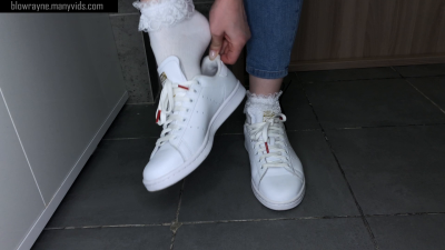 Wet White Socks