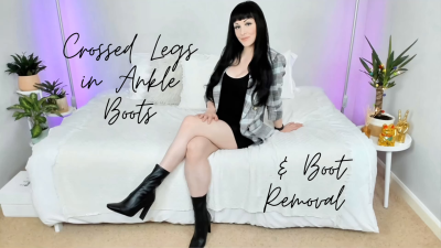 Crossed Legs In Ankle Boots And Boot Removal