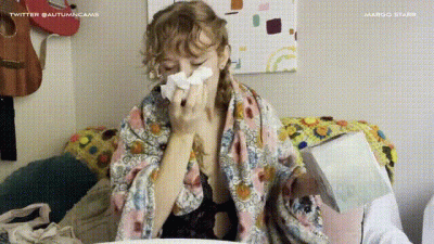 Sneezing Domme Upset She Has A Cold
