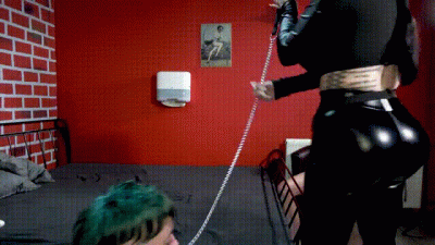 Petplay Plays With Femdom Before Slave Jerks Off