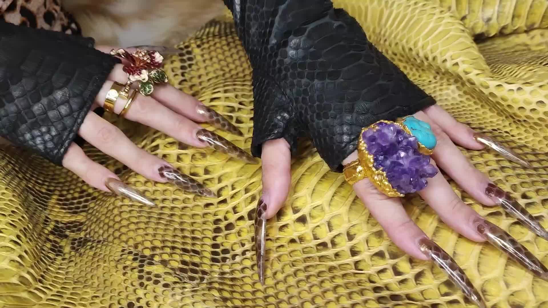 My Extra Long Snakeskin Nails Fuck Your Mind