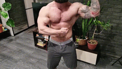 Biceps And Chest Flexing