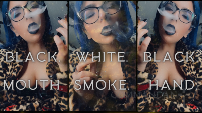 Black. White. Black. Mouth. Smoke. Hand. Ash Tray Mind Control