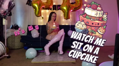 Birthday Ass Sits On Cupcake