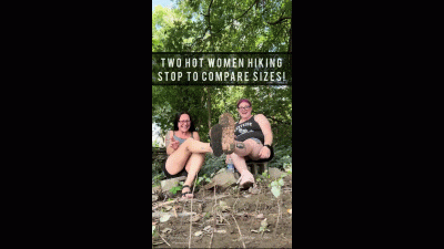 Two Hot Chicks Compare Feet Size