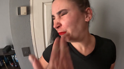 Guy Fucking My Throat With His Fingers As Well As Giving Me Hard, Rough Face Slaps To Get Rid Of My Attitude