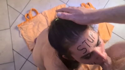 My Stupid Whore Self Gagging On Cock As I Get Throat Fucked, Slapped And Spat On, Different Camera Angles