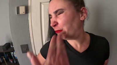 Throat Fucking A Bitch With My Hand And Giving Her Hard Face Slaps