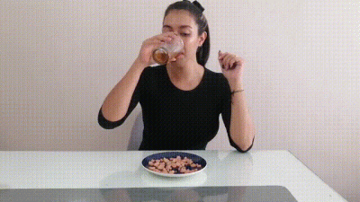 Burping While Drinking Beer With Shrimps