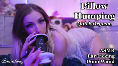ASMR Ear Licking Moaning Pillow Humping And Vibrator Wand Orgasm