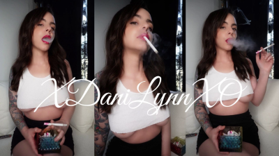 Smoking A Cigarette Showing Under Boob