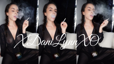 Smoking And Talking Wearing Sheer Robe